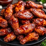 Crockpot BBQ Chicken Wings on serving platter