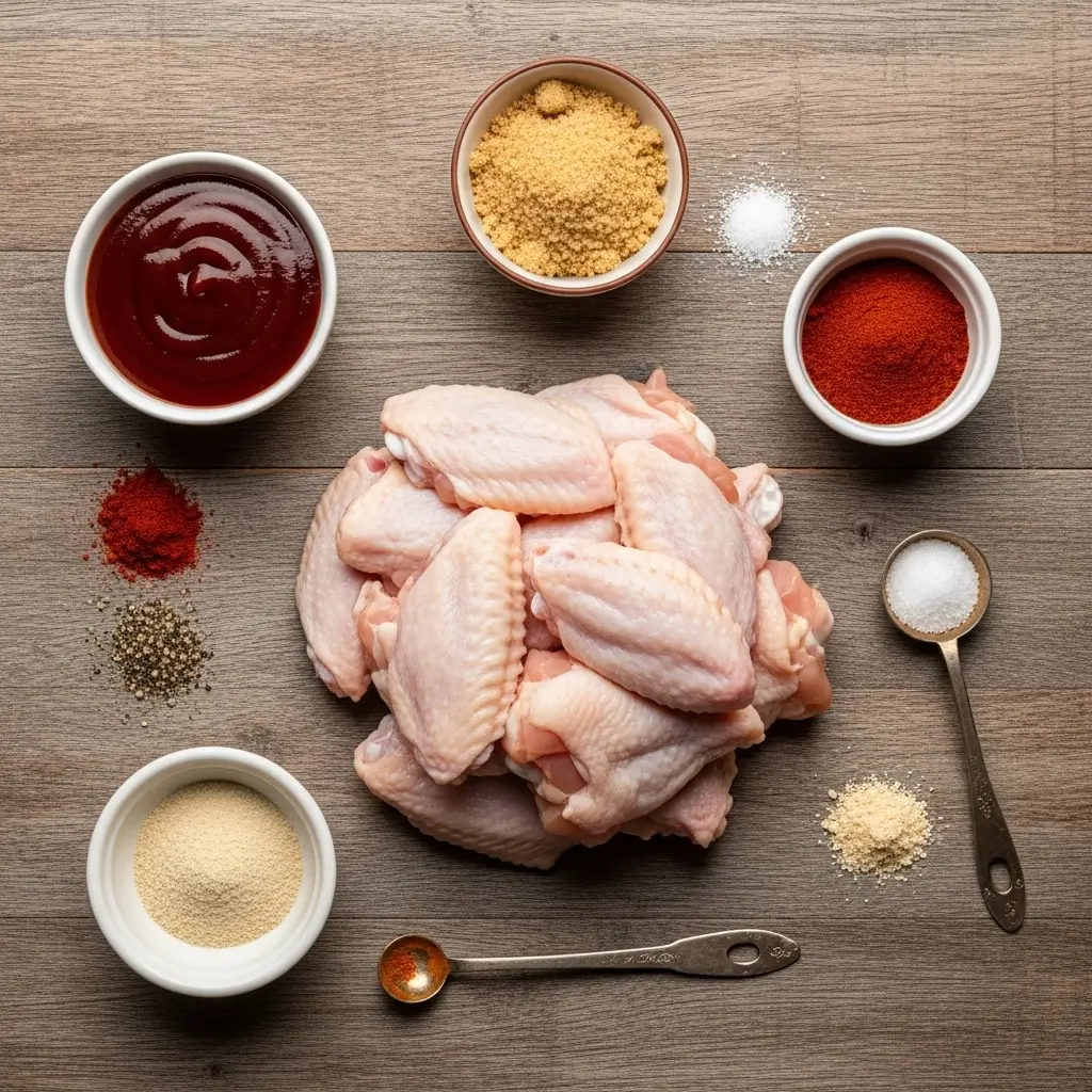 Ingredients for Crockpot BBQ chicken wings