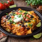 Crockpot Chicken Enchilada Casserole