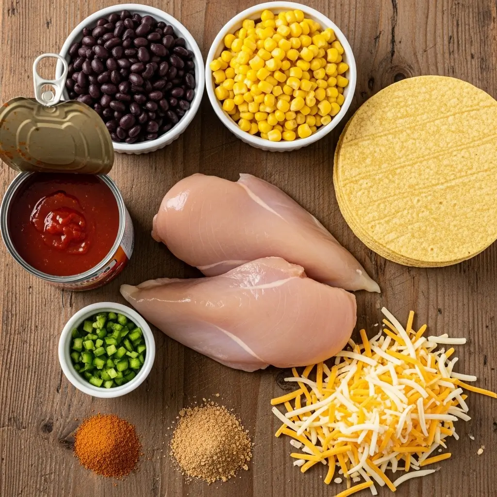 Crockpot Chicken Enchilada Casserole Ingredients