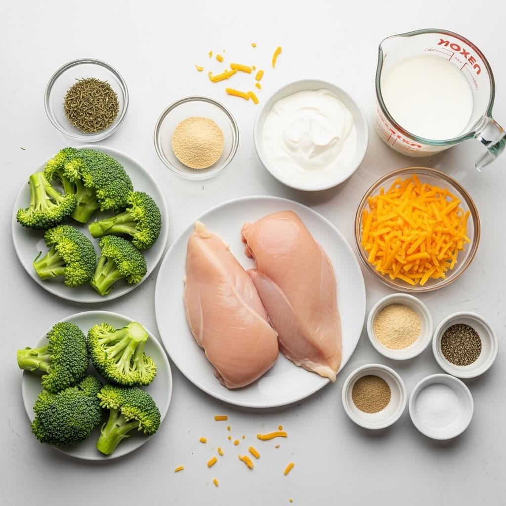 Crockpot Creamy Broccoli Cheddar Chicken ingredients