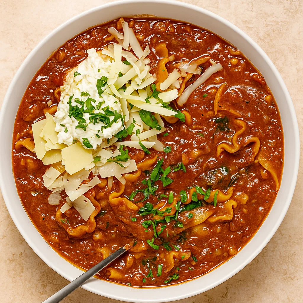 Easy Vegetarian One Pot Lasagna Soup