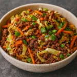 Egg Roll in a Bowl recipe with cabbage and beef