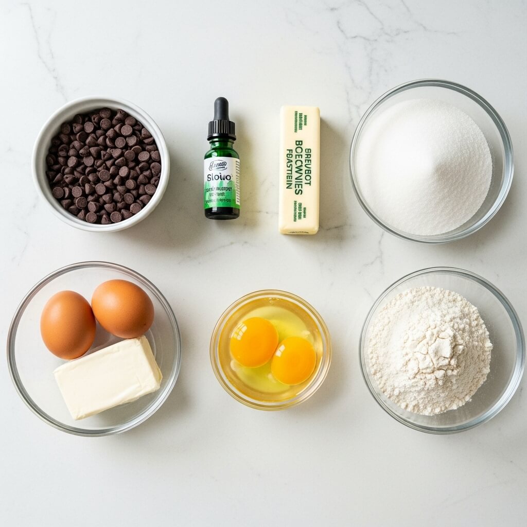 Ingredients for Green Velvet Brownies with Cream Cheese Frosting