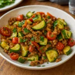 Ground Turkey and Zucchini Skillet healthy dinner