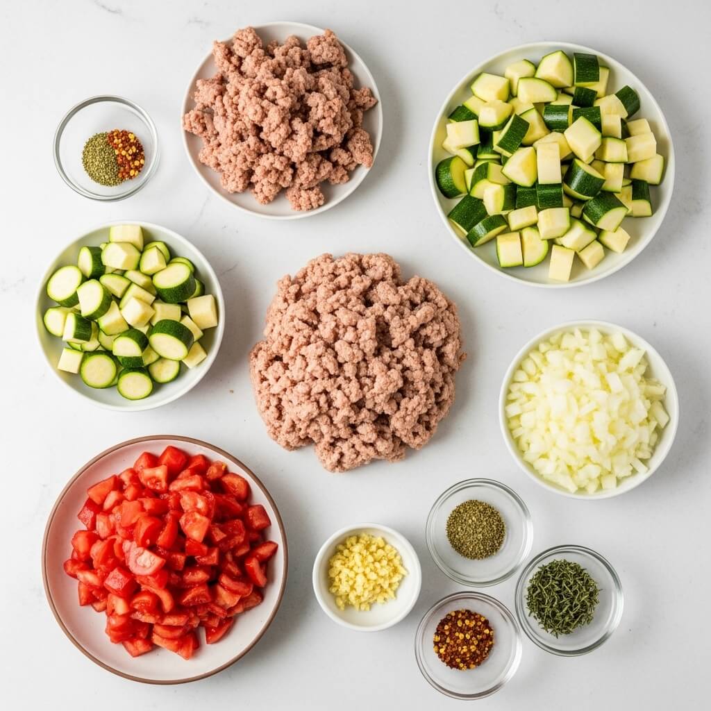 Ground Turkey and Zucchini Skillet ingredients