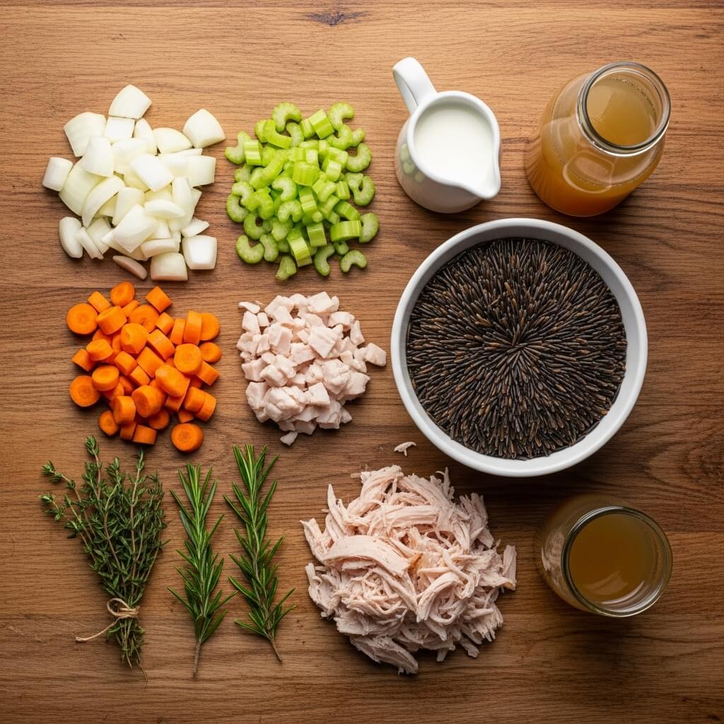 Hearty Turkey Wild Rice Soup ingredients