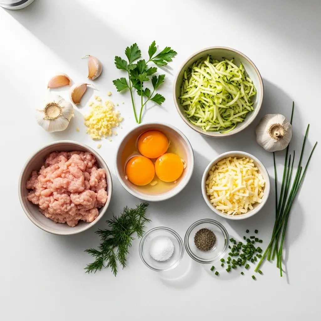 high-protein-chicken-zucchini-fritters-ingredients