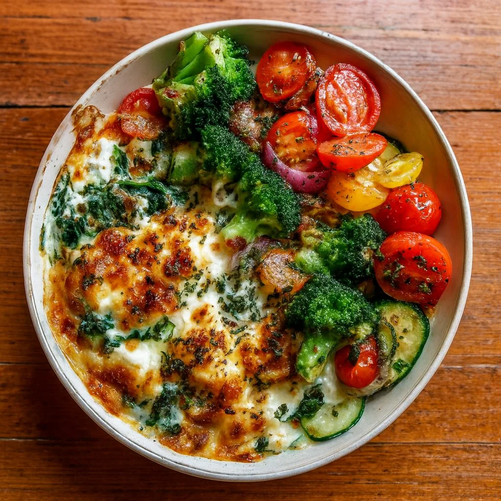 High-Protein Veggie Bake with Cottage Cheese
