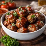 Honey BBQ Crockpot Meatballs slow cooker recipe