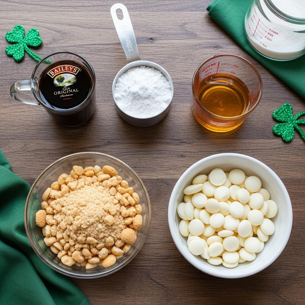 Ingredients for No Bake Baileys Irish Cream Cookie Balls