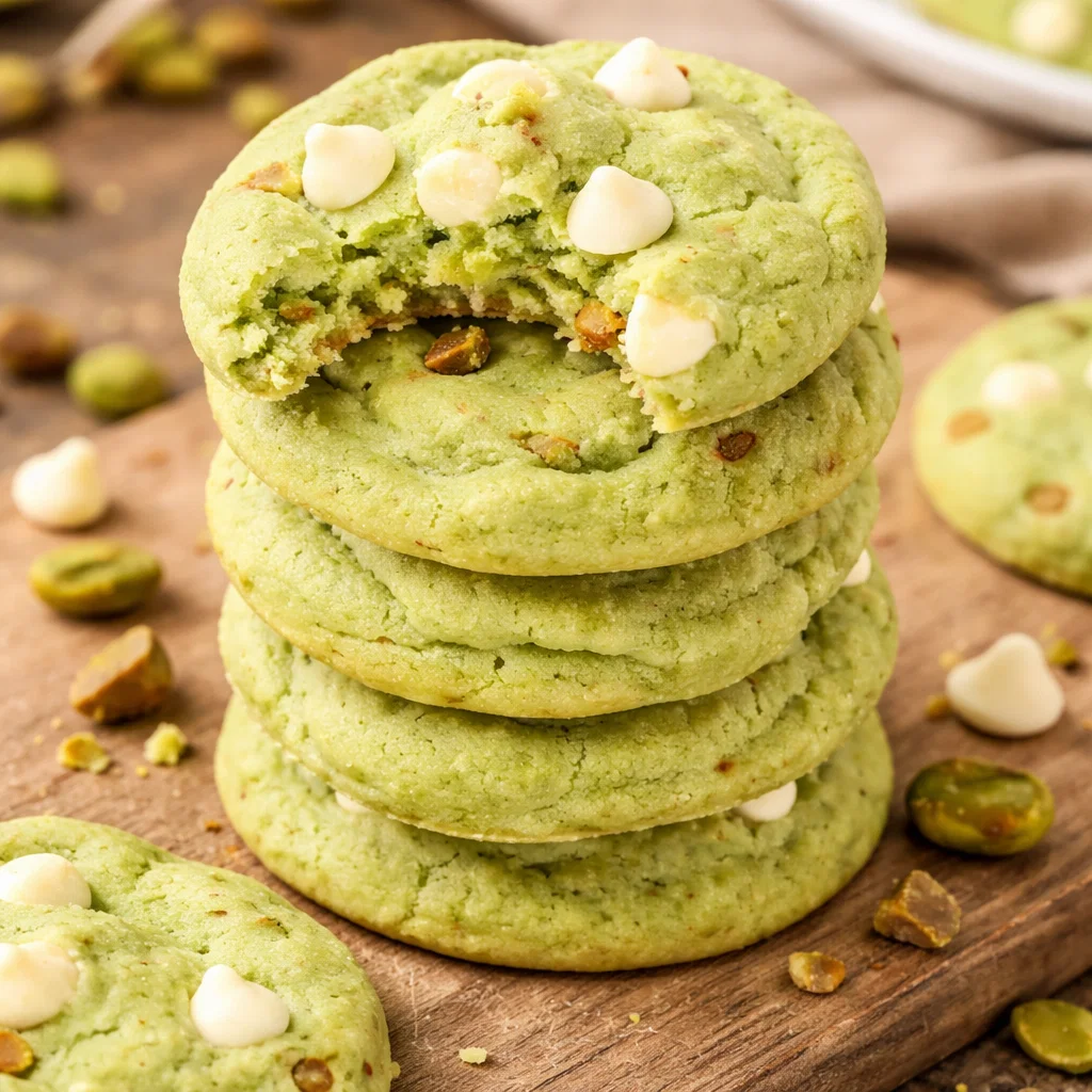 Pistachio Pudding Cookies soft chewy dessert