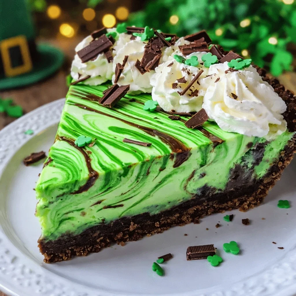 Shamrock Swirl Pie with chocolate swirl
