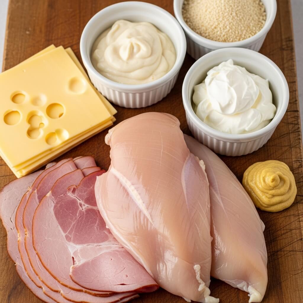 Ingredients for Slow Cooker Chicken Cordon Bleu