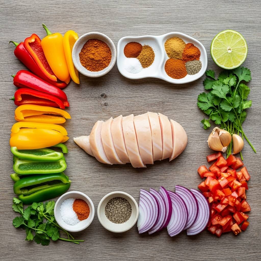Ingredients for Slow Cooker Chicken Fajitas