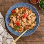 Slow Cooker Chicken Jambalaya in a bowl