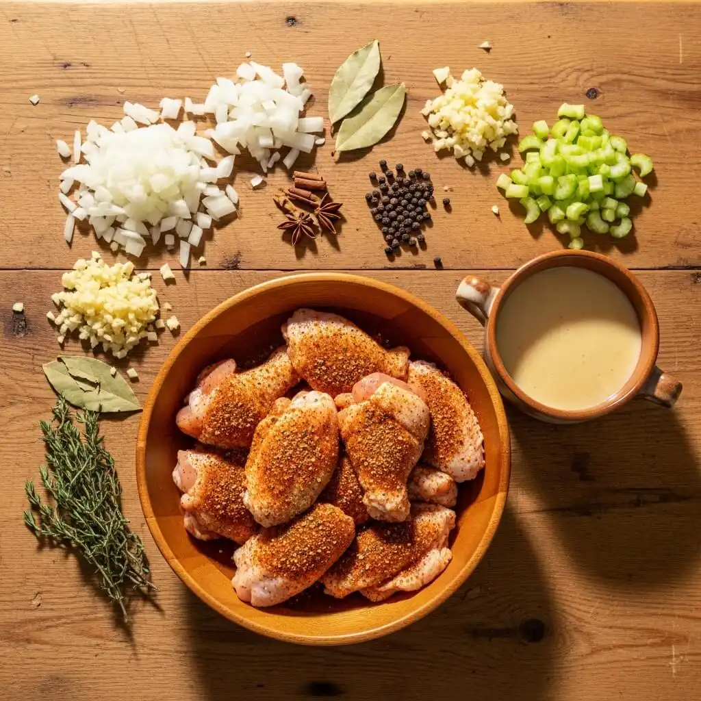 Smothered Chicken Wings Recipe ingredients