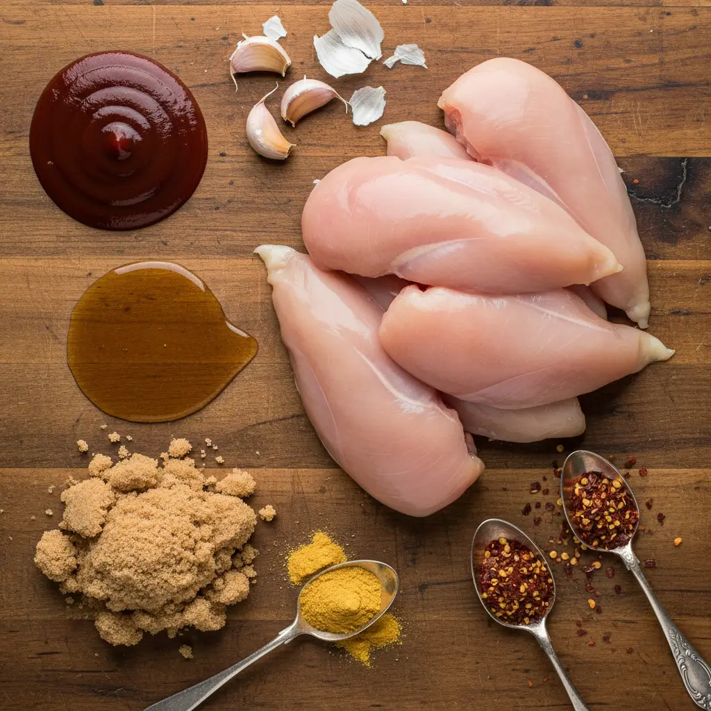 Sweet Baby Ray’s Crockpot Chicken Recipe in slow cooker with BBQ sauce