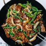 Beef with Oyster Sauce served with rice