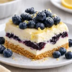 Blueberry Lemon Heaven Dessert with lemon and blueberry layers