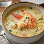 Bobby Flay’s Crab & Corn Chowder with parsley and bread