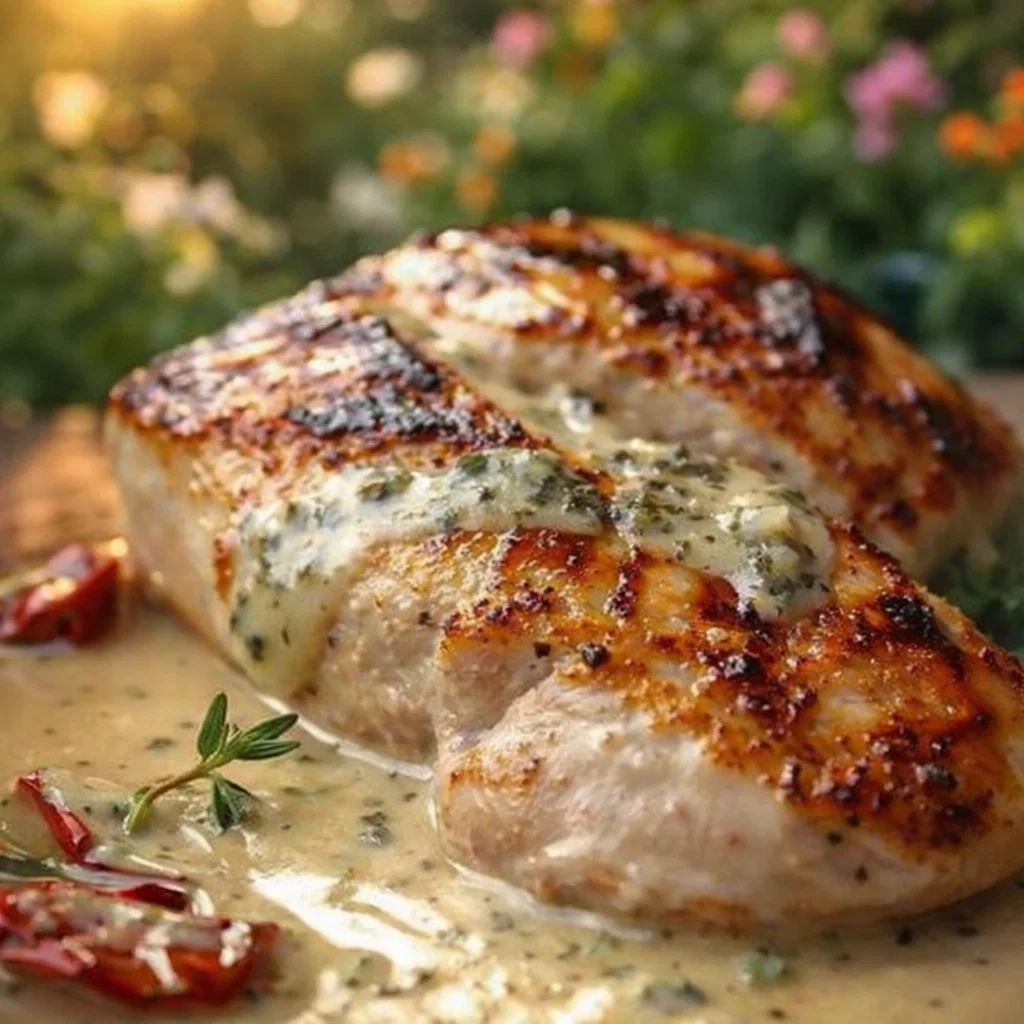 Chicken with Boursin Sauce with Garlic and Fine Herbs