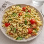 Chickpea Pasta Salad with Creamy Lemon Tahini Dressing