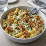 creamy-pesto-chicken-pasta-bake-featured