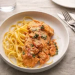 Creamy Tomato Basil Chicken Breasts in skillet