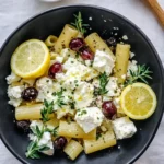 Feta and Cranberry Rigatoni Salad with Lemon Vinaigrette