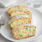 Funfetti Pound Cake with rainbow sprinkles and glaze