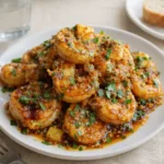 Hawaiian Garlic Shrimp with rice and lime