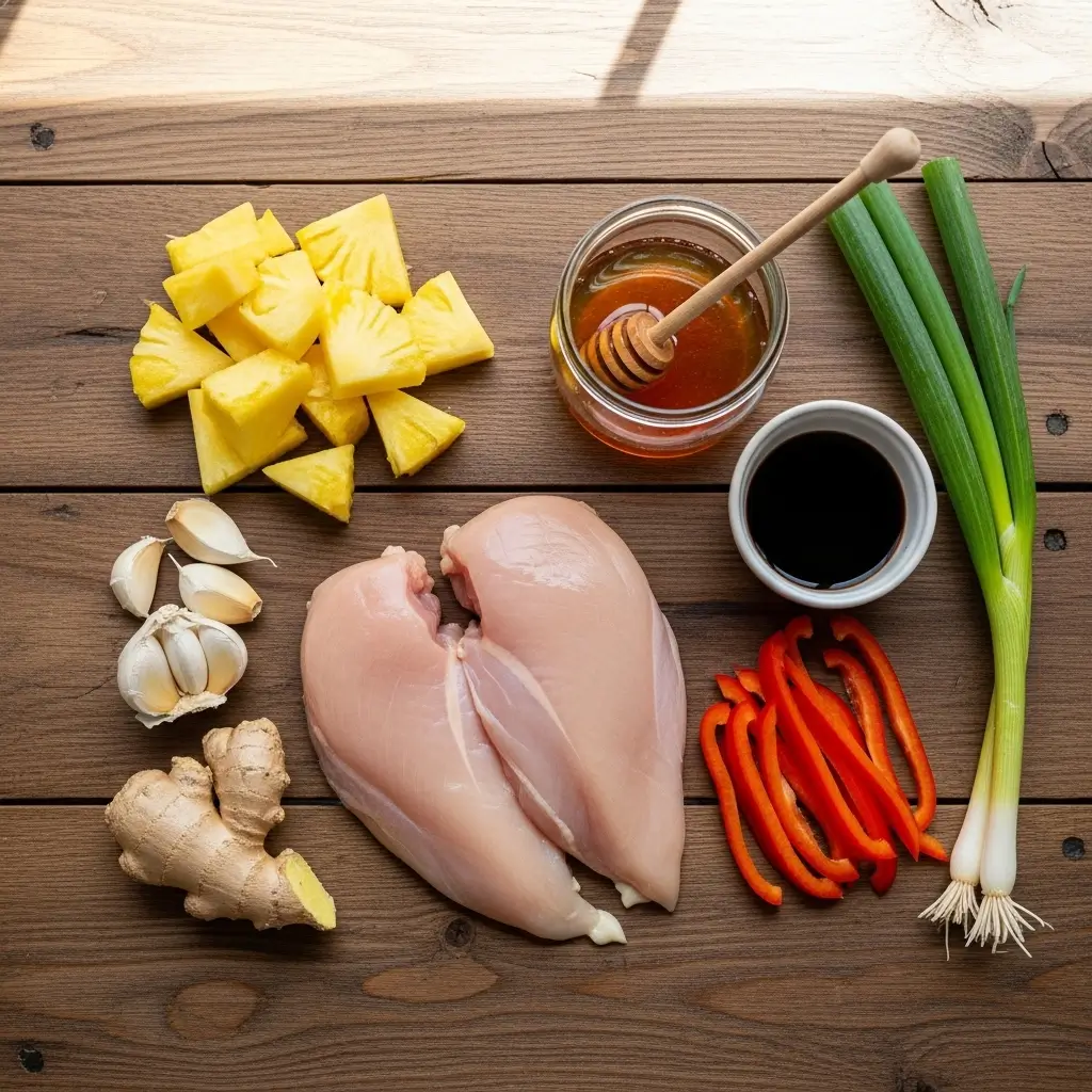 Ingredients for 10-Minute Healthy Hawaiian Crockpot Chicken