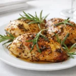 Heart Healthy Rosemary Chicken Dijon – Baked chicken with Dijon mustard and fresh rosemary.