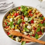 Italian Pasta Salad with veggies and mozzarella