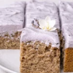 London Fog Cake with lavender frosting and tea milk soak