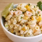 Mexican Seafood Pasta Salad with shrimp and crab