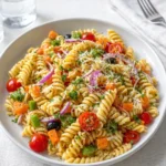 Olive Garden Copycat Pasta Salad served fresh with Italian dressing