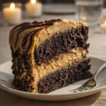 Peanut Butter Chocolate Cake with creamy frosting
