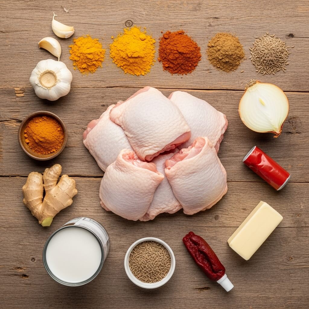 Ingredients for Slow Cooker Butter Chicken recipe