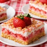 Strawberry Shortcake Bars with Fresh Strawberries