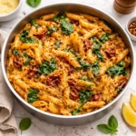 Sun dried tomato pasta creamy penne with spinach