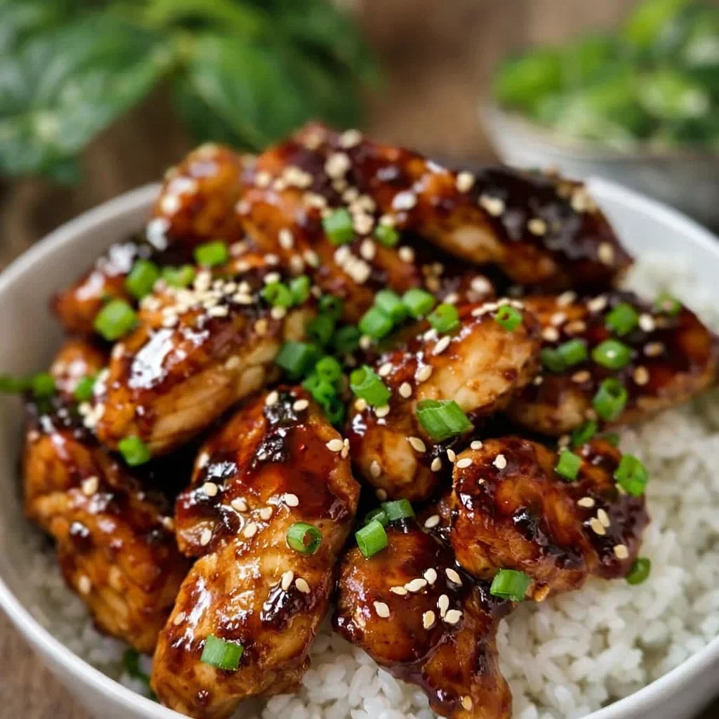 Teriyaki Chicken Recipe glossy sauce over rice