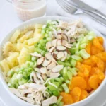 Tropical Chicken Pasta Salad with Pineapple and Oranges
