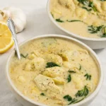 Vegan Spinach Artichoke Gnocchi Soup creamy comfort bowl