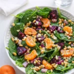 Beet Salad with Spinach and Honey-Mustard Lemon Dressing