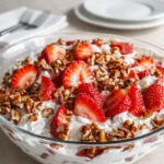 Best Strawberry Crackle Salad creamy no-bake dessert