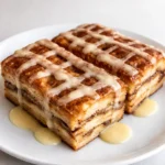 Cinnamon Roll Bliss Bars fresh from the oven with frosting