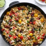 Greek Orzo with Tomatoes in Mediterranean Kitchen