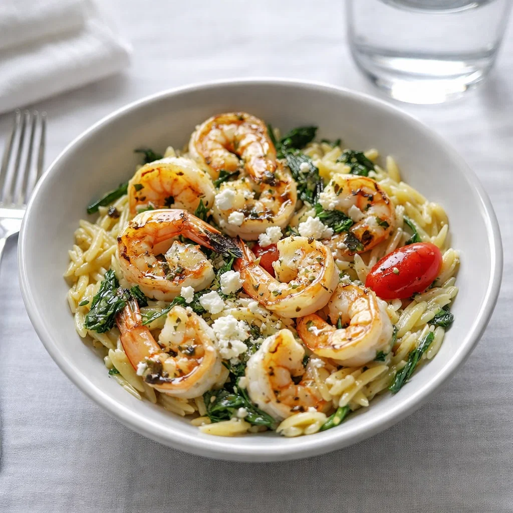 Lemon Feta Orzo Shrimp Recipe